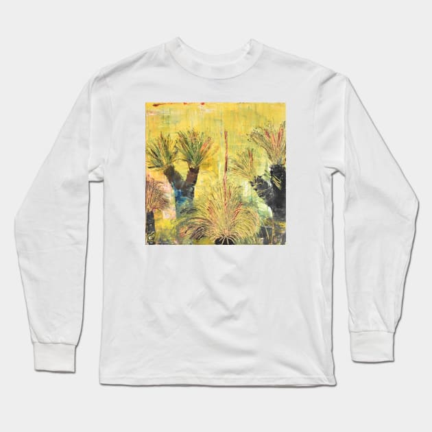 Rustic Flora Series - Rustic Grass Tree Long Sleeve T-Shirt by KerrySandhu